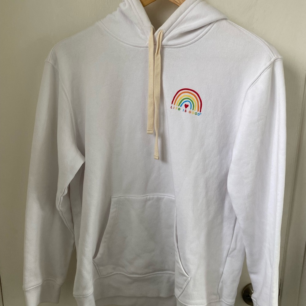 Life Is Good Women White Hoodie (size medium)